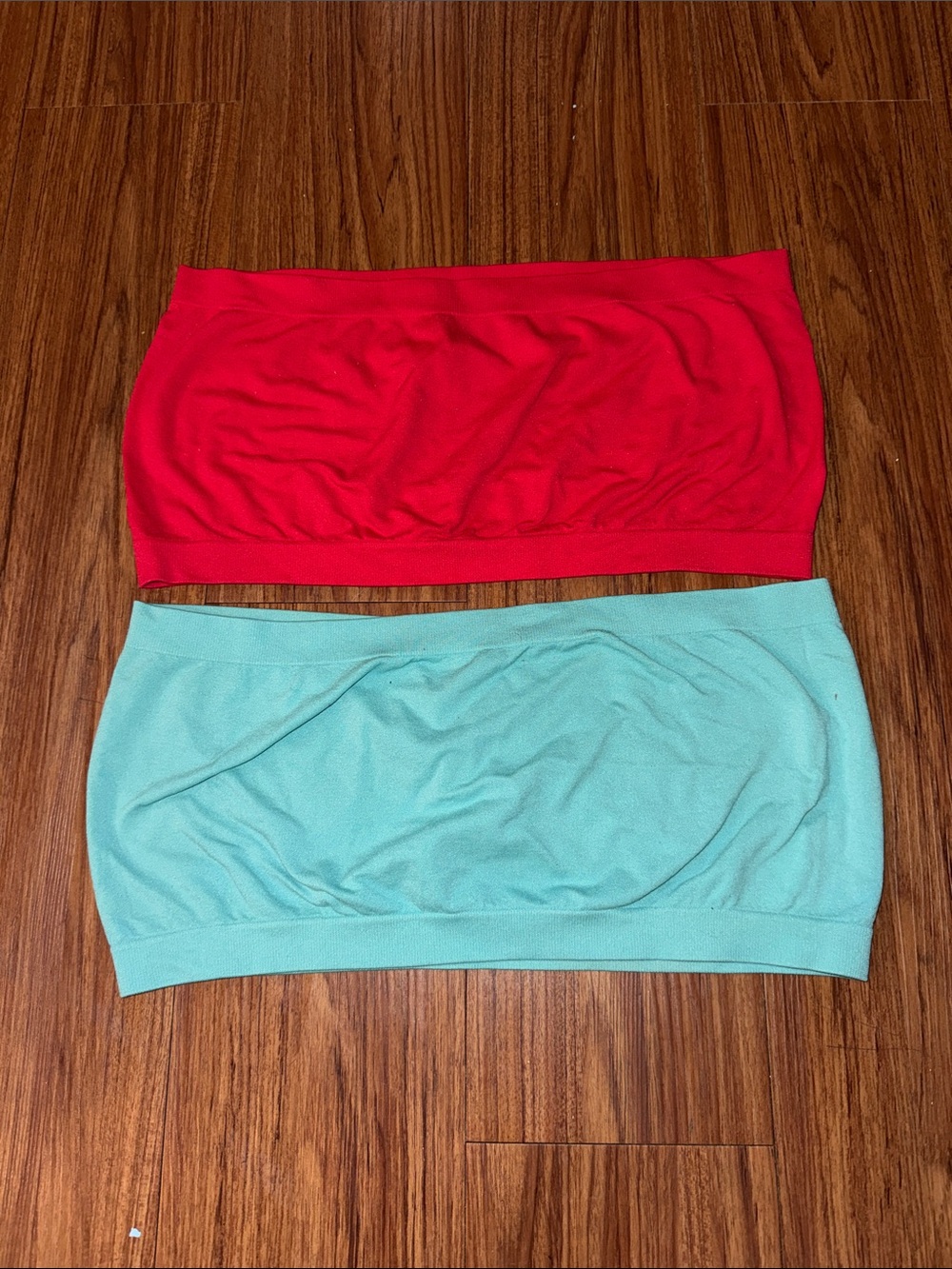 Red and Mint Bandeau Tops - Women